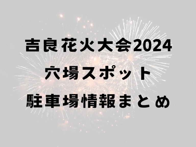 吉良花火大会2024穴場スポットはどこ？屋台や駐車場情報などまとめ